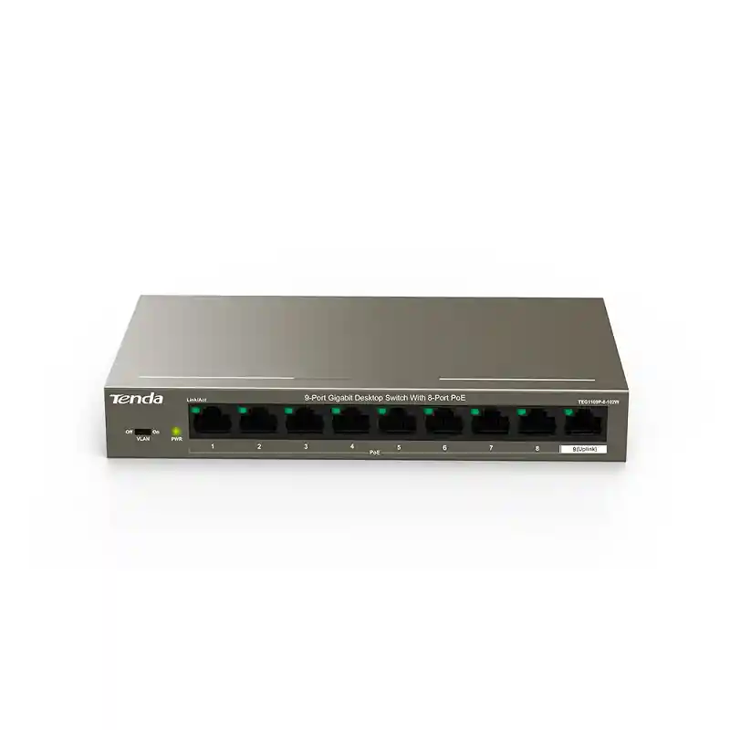 Switch Tenda Teg1109p-8-102w Gigabit Con 8 Puertos Poe