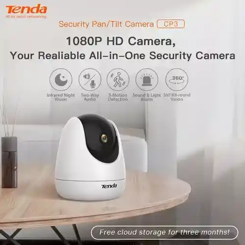 Cámara Seguridad Tenda Wifi 360 Micrófono Y Altavoz 2mp 1080 Vision Nocturna Cp3