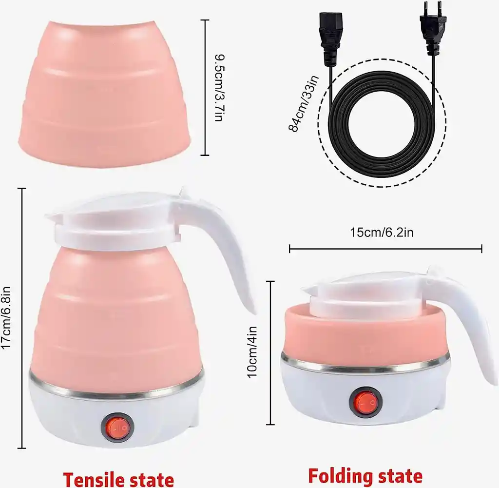 Jarra Hervidora Eléctrica /tetera Plegable/ Vaso De Silicona