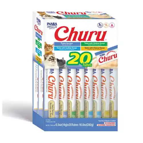 Snack Cremoso Para Gato Inaba Churu Caja Atún 20