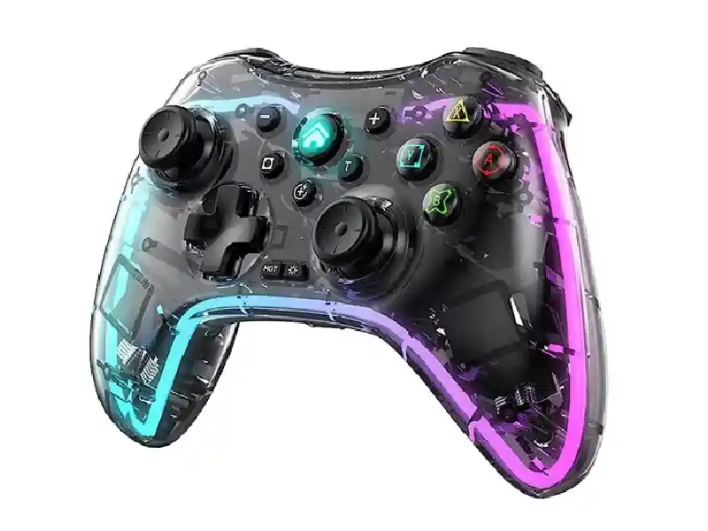 Detalle De Producto Mando Inalambrico Gamepad Transparente Rgb Joystick Lh-3