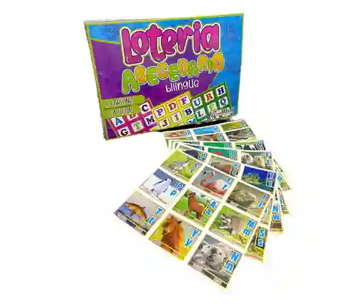 Juego Lotería Abecedario Bilingue Vocales Alfabeto Letras