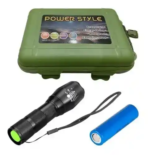 Linterna Recargable Verde Power Style