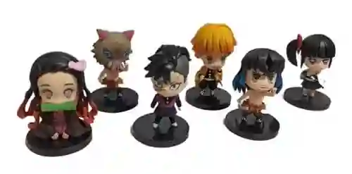 Figuras Coleccionable Demon Slayer Kimetsu No Yaiba Zenitsu Nezuko Set X 6