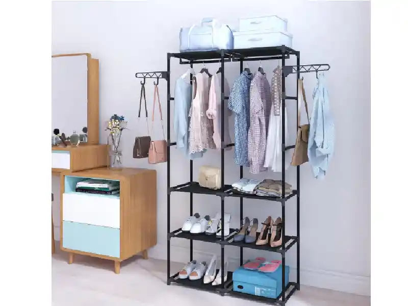 Closet Organizador 2 Espacios Zapatero Perchero Multifuncion