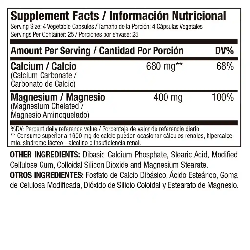 Magnesium Chelated 100 Capsulas