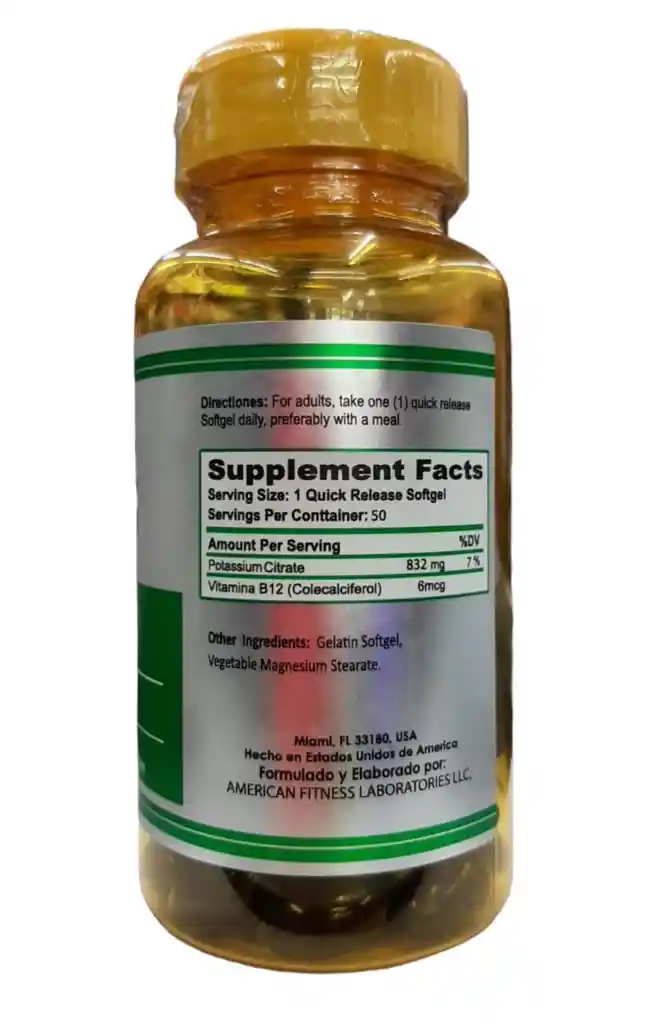 Potassium Citrate 832 Mg 50 Softgels