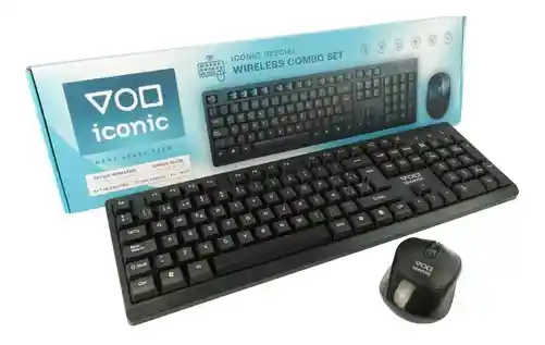 Kit Teclado Y Mouse Inalambrico Iconic 906b Negro