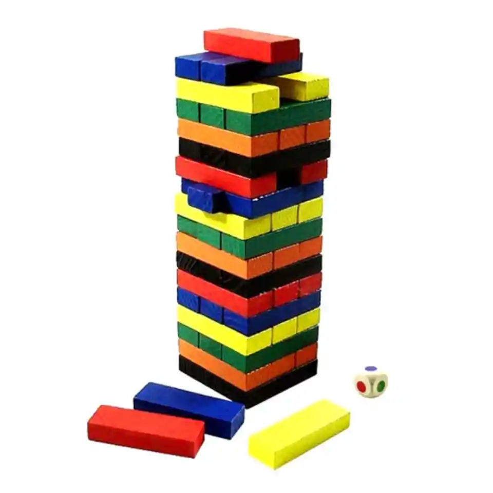 Jenga De Madera 54 Piezas De Colores