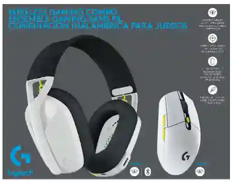 Logitech Combo Gaming Audífonos Diadema G435 + Mouse G305 Inalámbrico Blanco