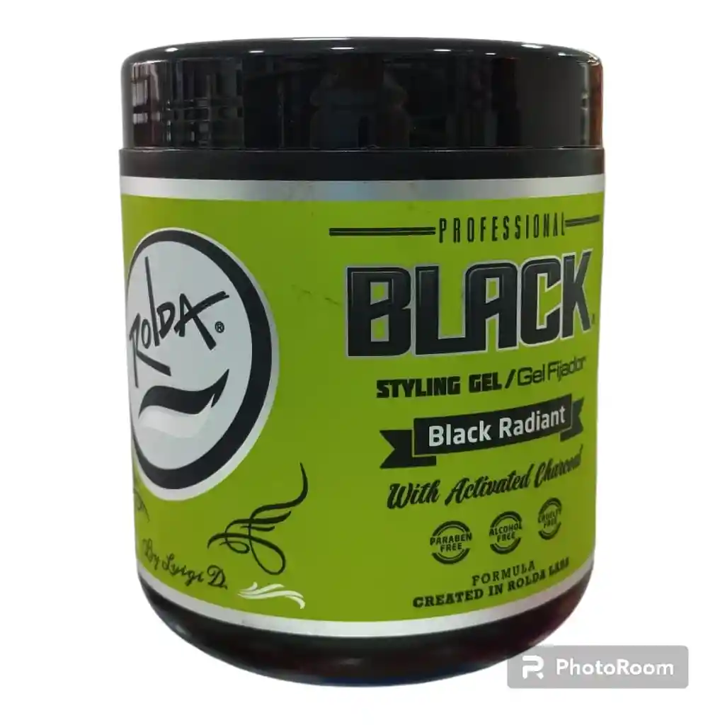 Rolda - Gel Fijador Black, Fijación Extra Fuerte 500gr