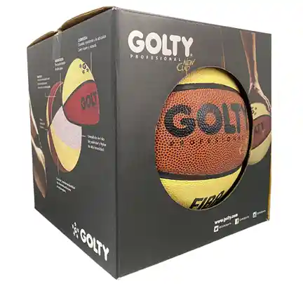 Balón De Baloncesto #7 Golty Profesional Fiba New Cup Pu/naranja-amarillo