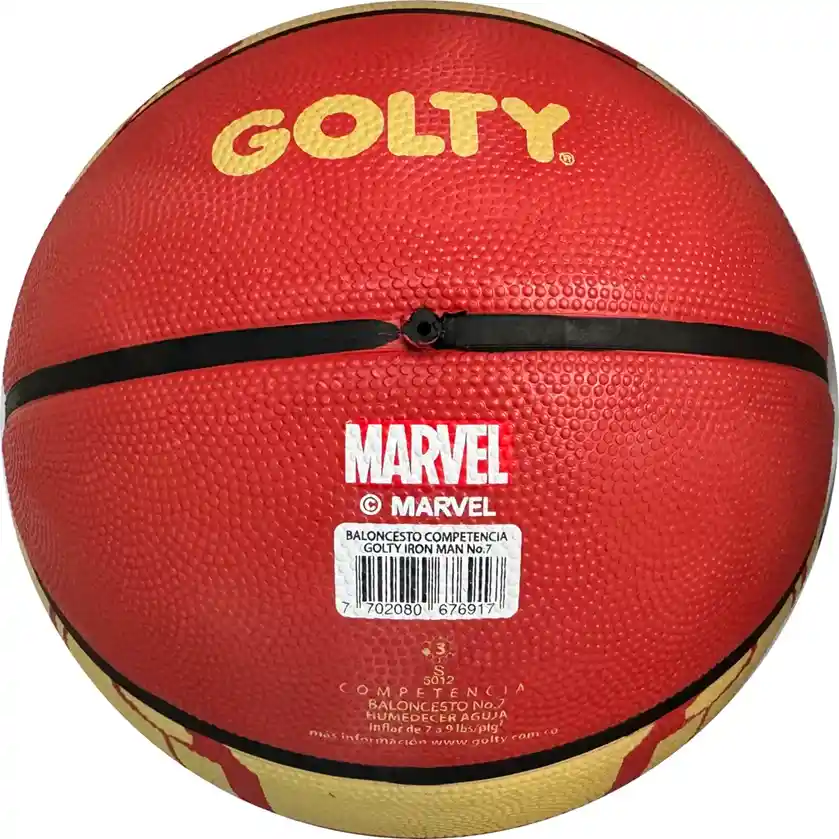 Balón De Baloncesto #7 Golty Competicion Marvel Iron Man/naranja