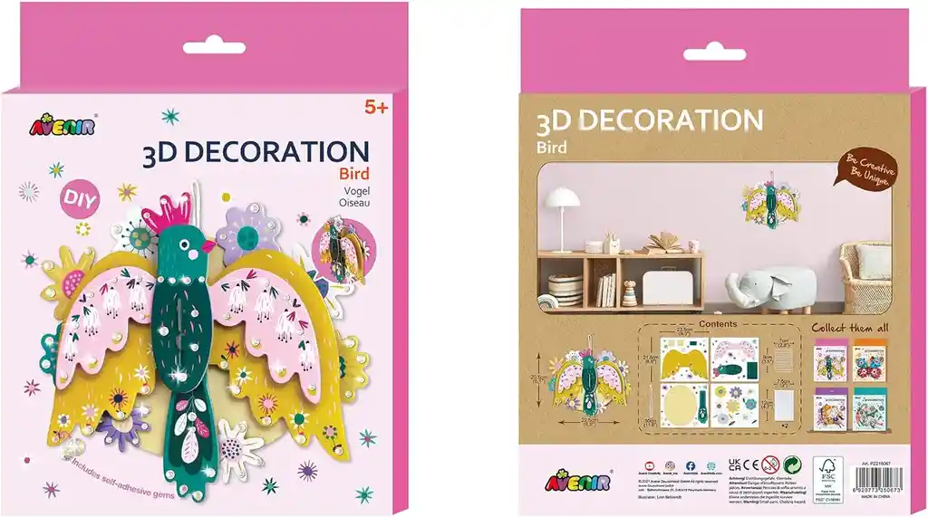 Set De Arte Y Manualidades Niñas Ave En 3d Para Decorar