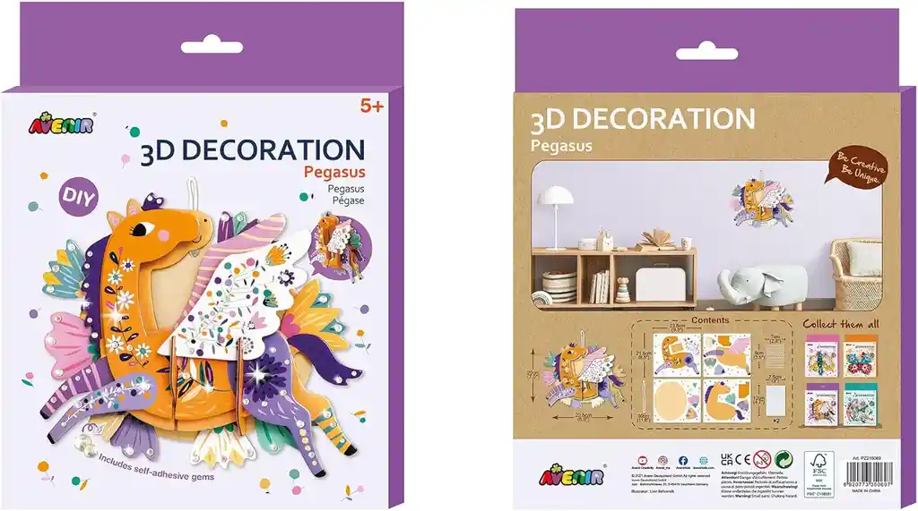 Set De Arte Y Manualidades Niñas Pegaso 3d Para Decorar