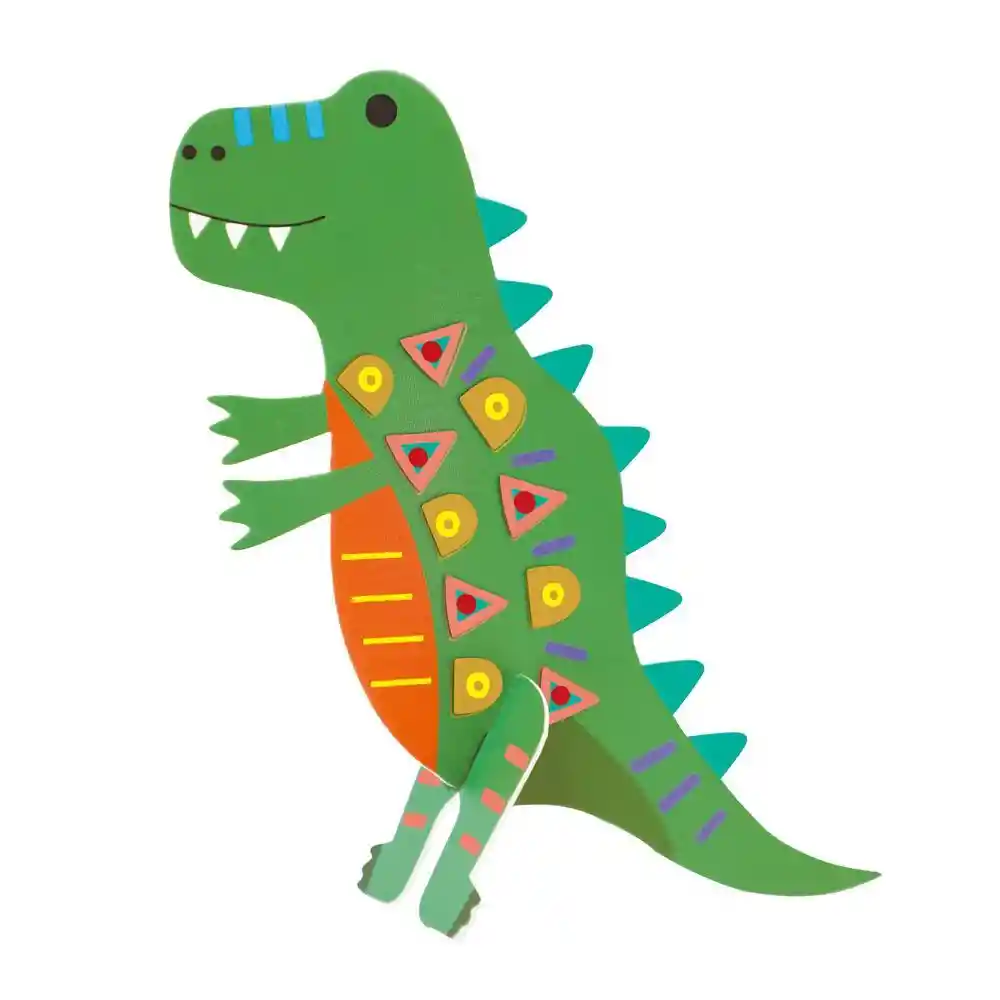 Juego Niños Rompecabezas En 3d Dinosaurios Stickers Niñas