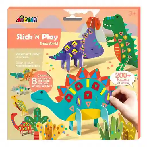 Juego Niños Rompecabezas En 3d Dinosaurios Stickers Niñas