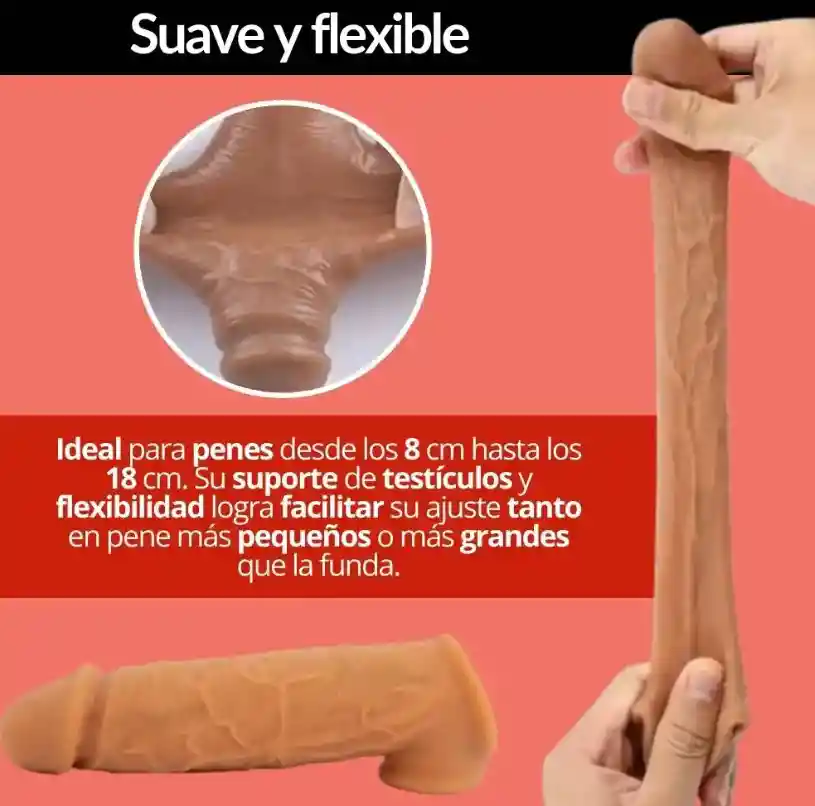 Funda Extensora Realista Textura Estimulante Sexual