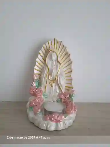 Virgen De Guadalupe Medio Cuerpo Mas Vela De Pebetero