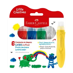 Témpera Lavable Con Pincel Faber Castell Estuche X6