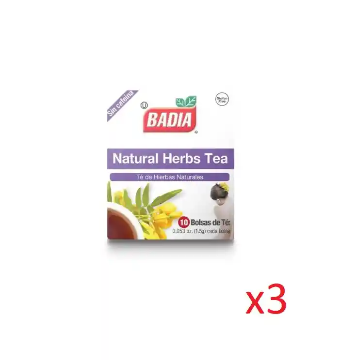 3 Cajas X10 Te Badia Americano Hierbas Naturales Sin Cafeina