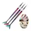 Pinceles Sirena Delineador Liner Manicura X3 - Latin Nails