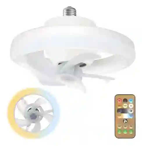 Ventilador Lampara De Techo Con Aspas Y Luz Led 360 Tres Tonos