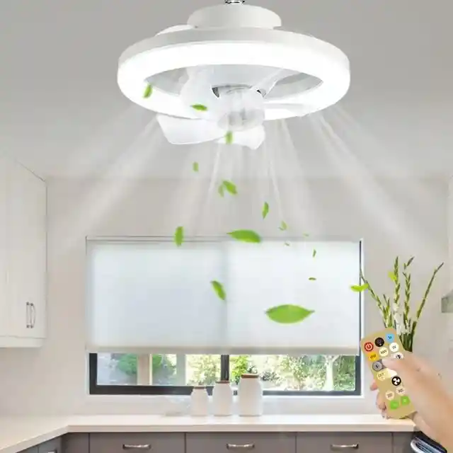 Ventilador Lampara De Techo Con Aspas Y Luz Led 360 Tres Tonos