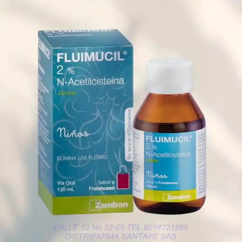 Fluimucil 2% N-acetilcistenia Jarabe Niños Sabor A Frambuesa 120ml