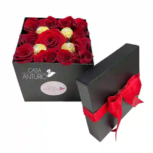 Caja De Rosas Y Chocolates Ferrero Rocher