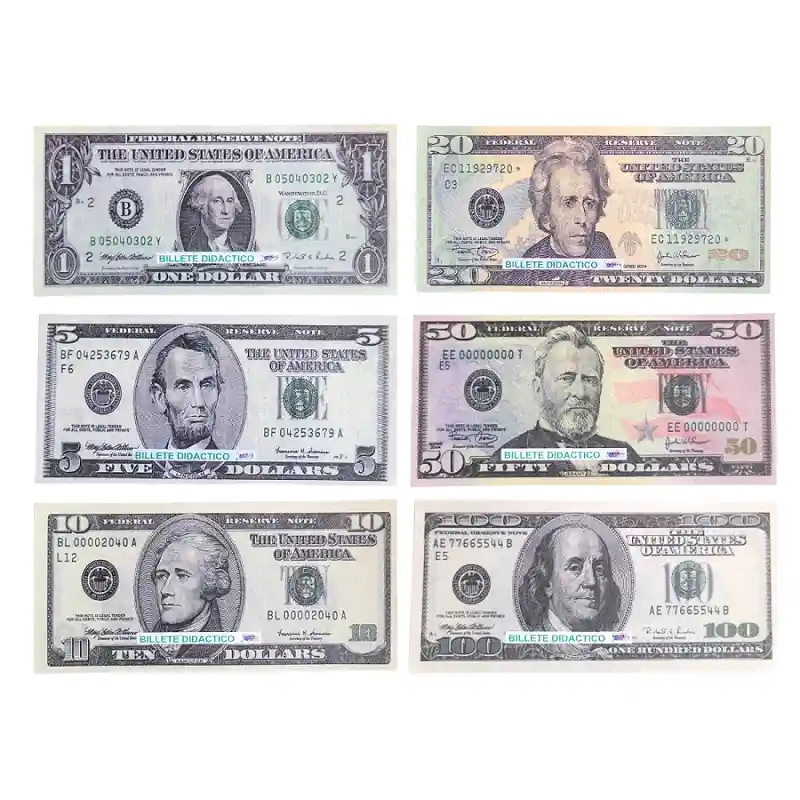 Pack Billetes Didácticos Dólar Surtidos