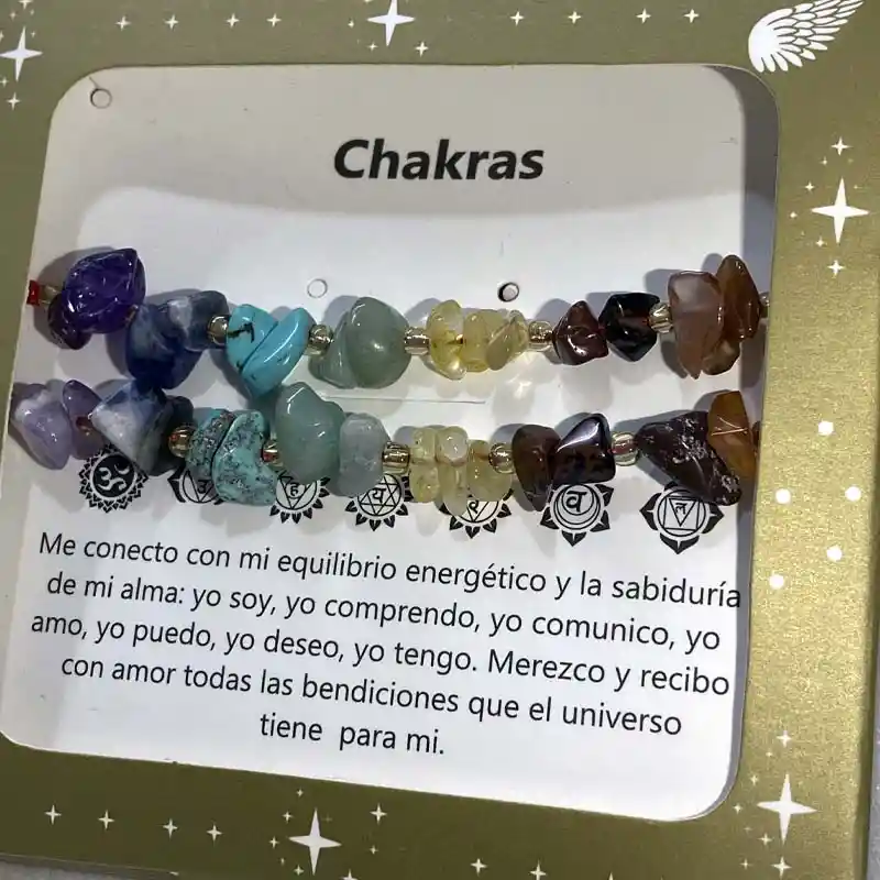 Par De Pulseras 7 Chakras En Piedra Natural