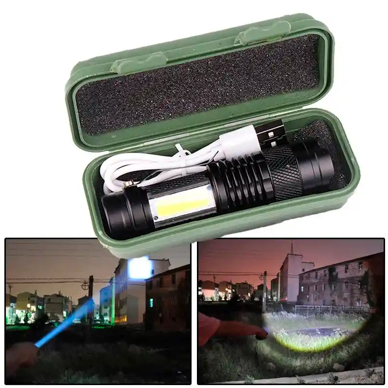 Linterna Led Lampara Cob Recargable Usb