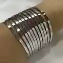 Brazalete Plateado En Acero