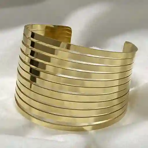 Brazalete Dorado En Acero