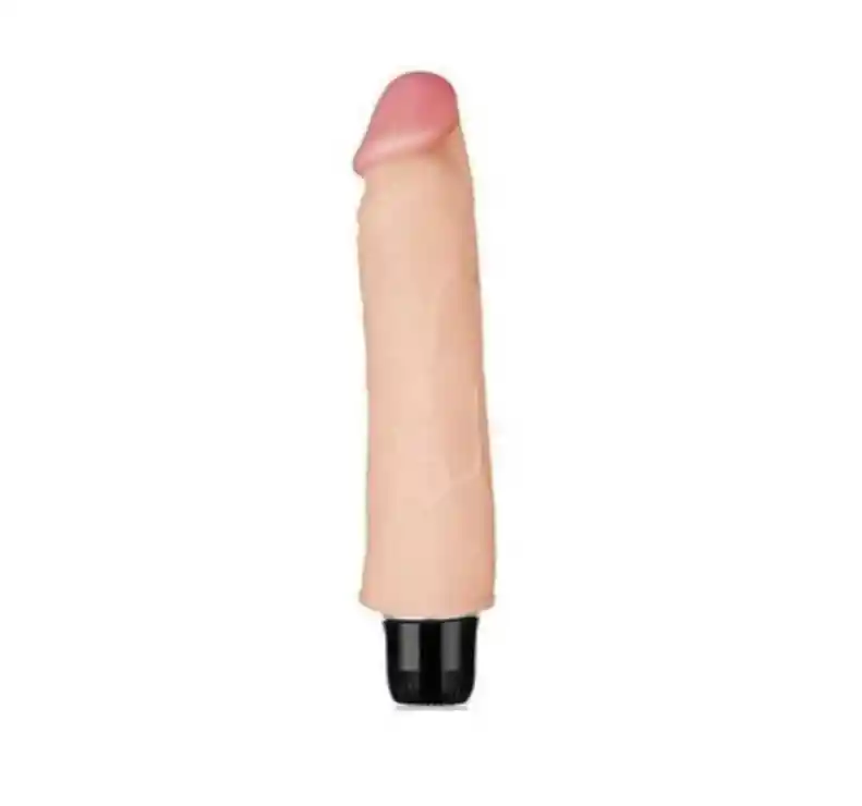 Vibrador Tipo Real Siliconado Vibracion Graduable 23 Cm