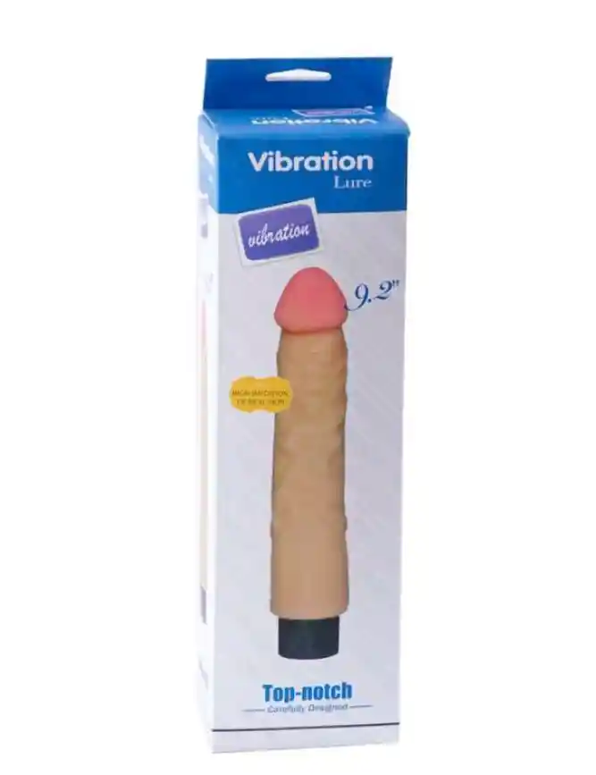 Vibrador Tipo Real Siliconado Vibracion Graduable 23 Cm