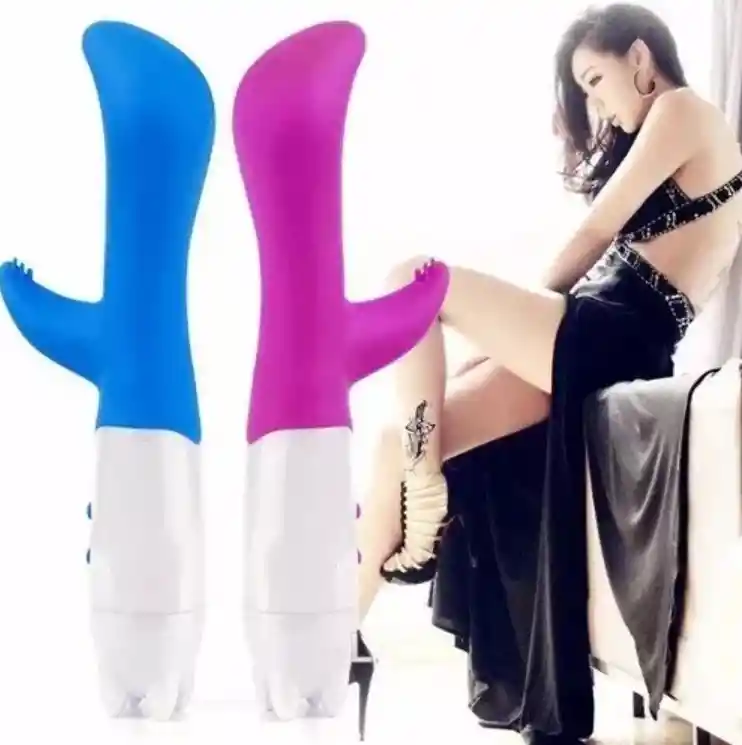 Vibrador Siliconado Punto G Doble Estimulacion 10 Modos De Vibracion