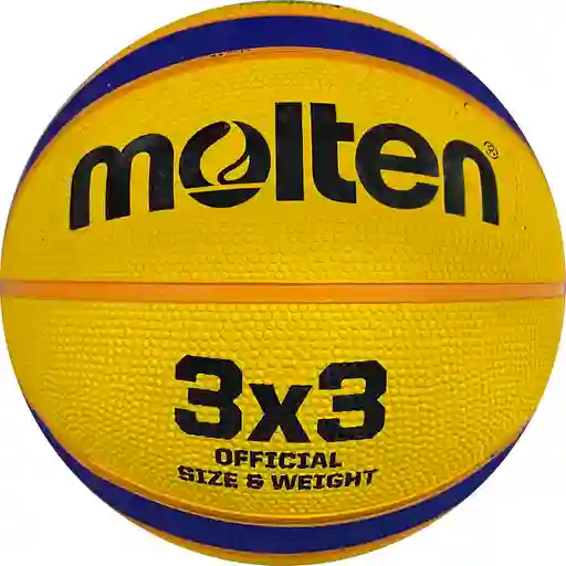 Balón De Baloncesto Molten B33-t2000 3x3, En Caucho/amarillo