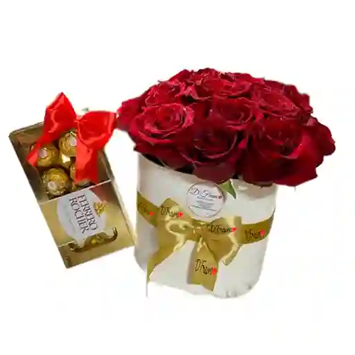 Caja De Rosas Con Chocolates Ferrero