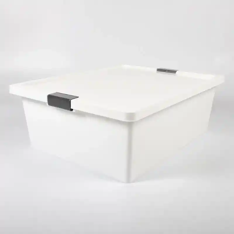 Recipiente Plastico Para Congelacion Con Tapa Y Broches 37l Blanco