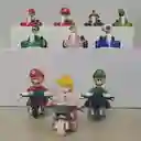 Set / Colección De 10 Mini Kart De Mario Con Impulso