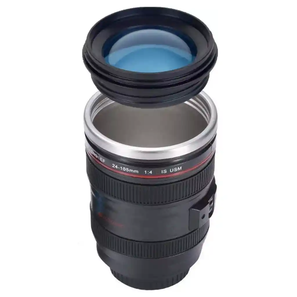 Vaso Mug Lente Camara Termo Antideslizante Taza Pocillo