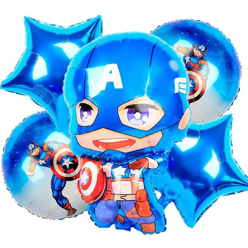 Globos De Capitan America X5