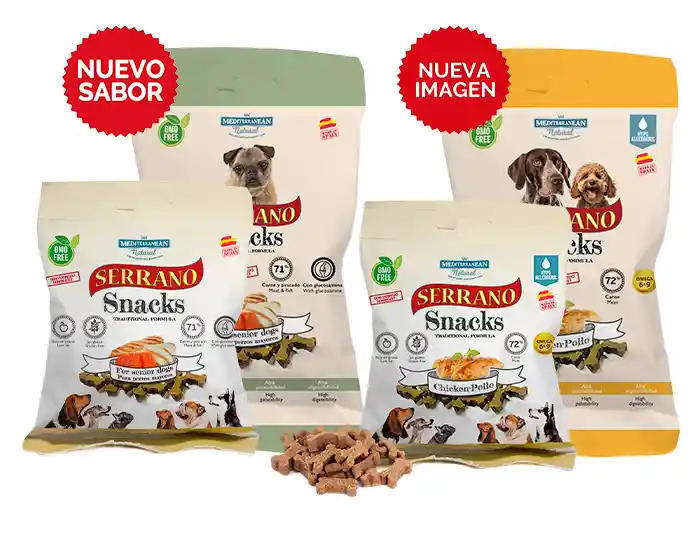 Nuevo Mediterranean Natural Snacks Serrano, Sabor Salmon Y Atún, 100 Grs