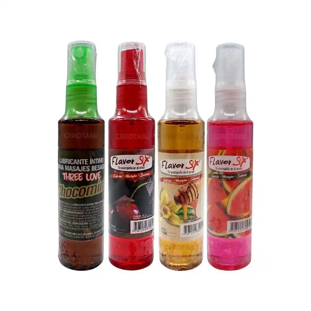 Lubricante Trio Masajes Eroticos Sexo Oral Flavor 60 Ml