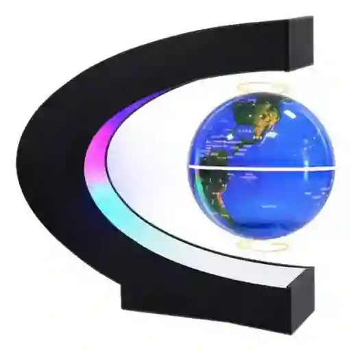 Globo Flotante Levitación Magnética Con Base Y Luces Led Color De La Estructura Negro