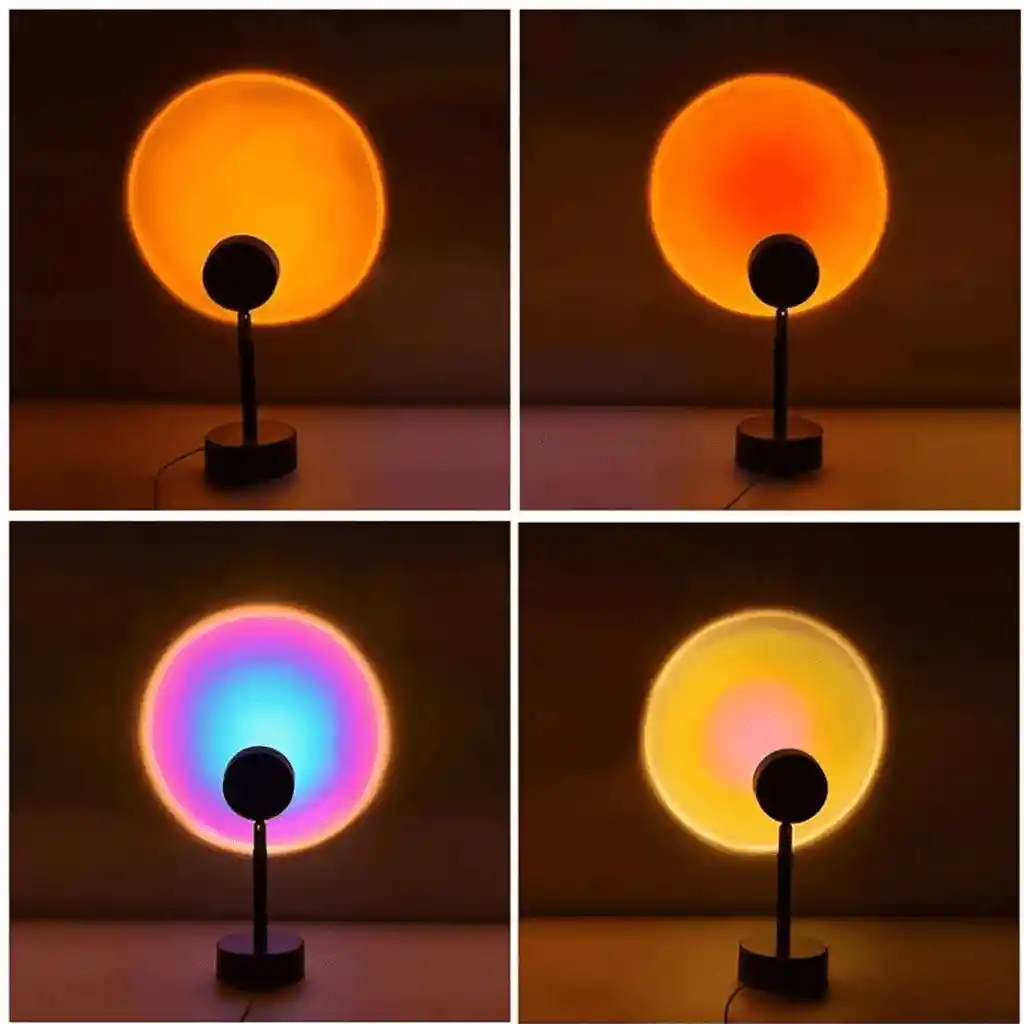 Lámpara Luz Led Proyectora Atardecer Decorativa Profesional Color De La Estructura Negro