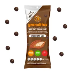 Granolitas Bolitas De Cereal Fruta Y Frutos Secos Con Chocolate 59% 30g