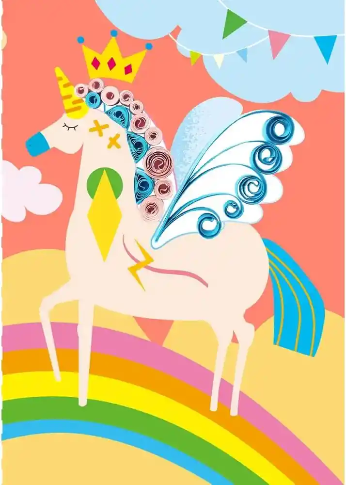 Juego Set De Arte Y Diseño De Tarjetas Con Papel Unicornios